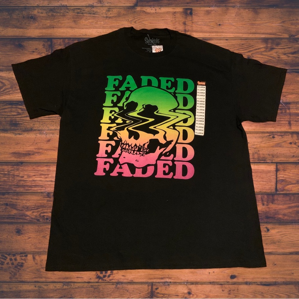 Spencer’s 420 Weed Shirt Stay Lit Faded Skull Urban Outfitters Graffiti